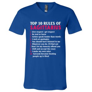 Top 10 Rules Of Sagittarius Zodiac Sign Gift V-Neck T-Shirt