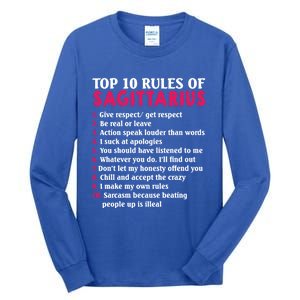 Top 10 Rules Of Sagittarius Zodiac Sign Gift Tall Long Sleeve T-Shirt