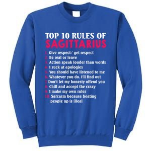 Top 10 Rules Of Sagittarius Zodiac Sign Gift Tall Sweatshirt