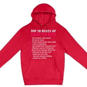 Top 10 Rules Of Sagittarius Zodiac Sign Gift Premium Pullover Hoodie