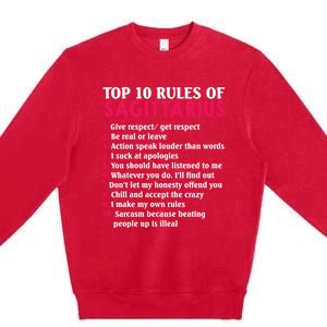 Top 10 Rules Of Sagittarius Zodiac Sign Gift Premium Crewneck Sweatshirt