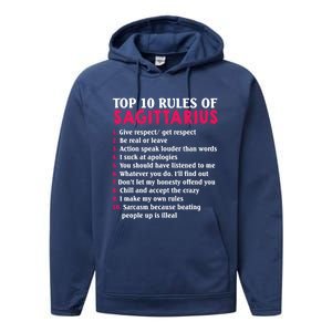 Top 10 Rules Of Sagittarius Zodiac Sign Gift Performance Fleece Hoodie