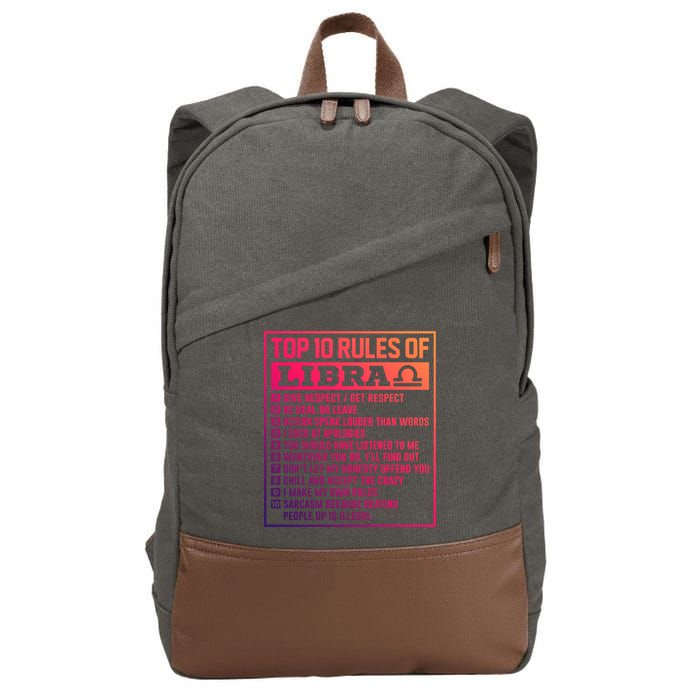 Top 10 Rules Of Libra Birthday Horoscope Gift Cotton Canvas Backpack