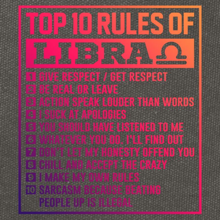 Top 10 Rules Of Libra Birthday Horoscope Gift Cotton Canvas Backpack