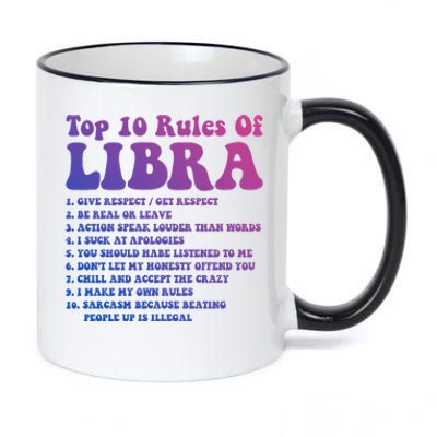 Top 10 Rules Of Libra Zodiac Funny Libra Tee Horoscope Gift 11oz Black Color Changing Mug