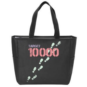 Target 10000 Steps Walking For Fitness Zip Tote Bag