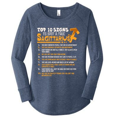 Top 10 Signs To Spot A True Sagittarius Zodiac Birthday Gift Women's Perfect Tri Tunic Long Sleeve Shirt