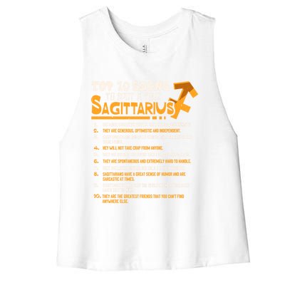 Top 10 Signs To Spot A True Sagittarius Zodiac Birthday Gift Women's Racerback Cropped Tank