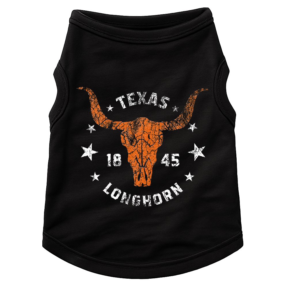 Texas 1845 Vintage Longhorn Cowboy And Rodeo Fan Doggie Tank