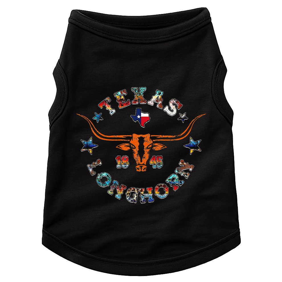 Texas 1845 Vintage Longhorn Cowboy Western Cow Mama Doggie Tank