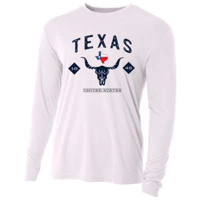 Texas 1845 Vintage Longhorn United States Fan Cooling Performance Long Sleeve Crew