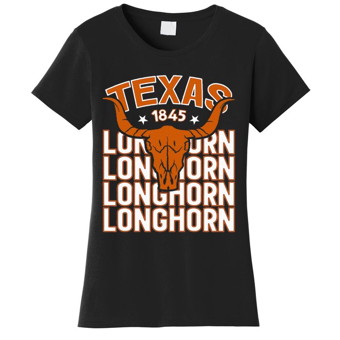 Texas 1845 Vintage Longhorn Western Women's T-Shirt