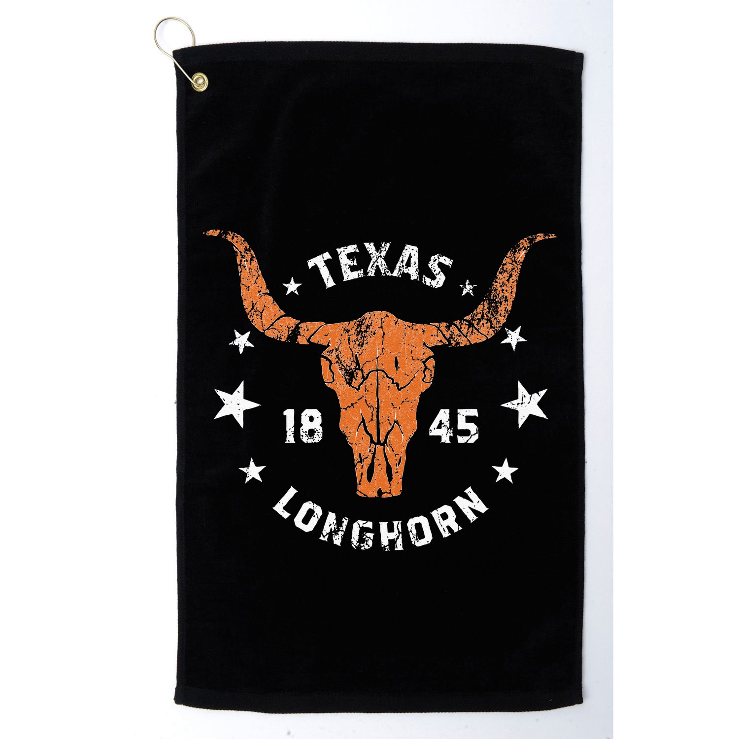 Texas 1845 Vintage Longhorn Cowboy And Rodeo Fan Golf Towel
