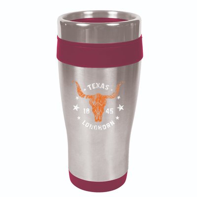 Texas 1845 Vintage Longhorn Cowboy And Rodeo Fan 16oz Travel Tumbler