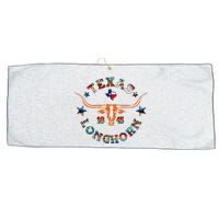 Texas 1845 Vintage Longhorn Cowboy Western Cow Mama Large Microfiber Waffle Golf Towel