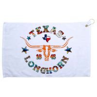 Texas 1845 Vintage Longhorn Cowboy Western Cow Mama Grommeted Golf Towel