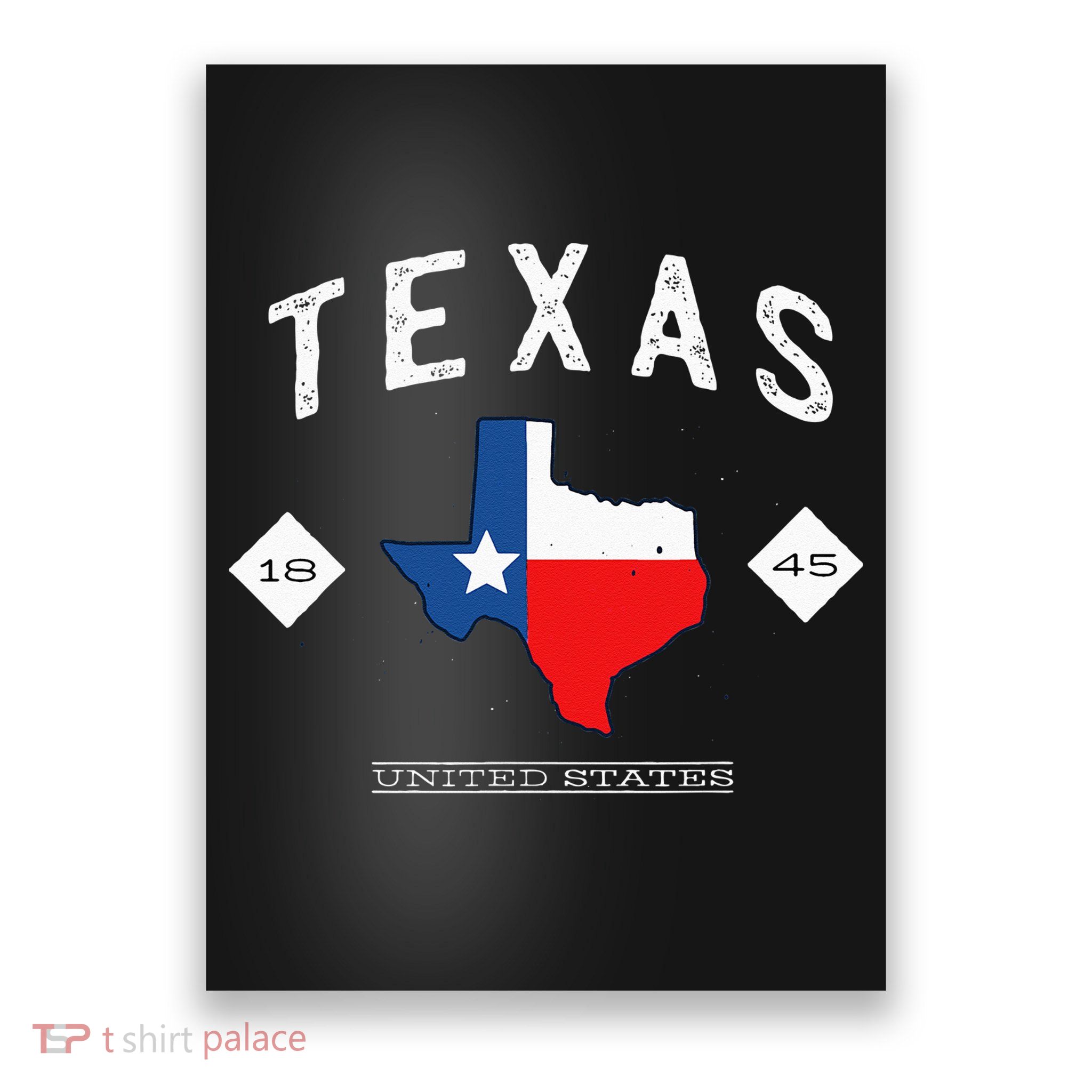 Texas 1845 Vintage United States Poster