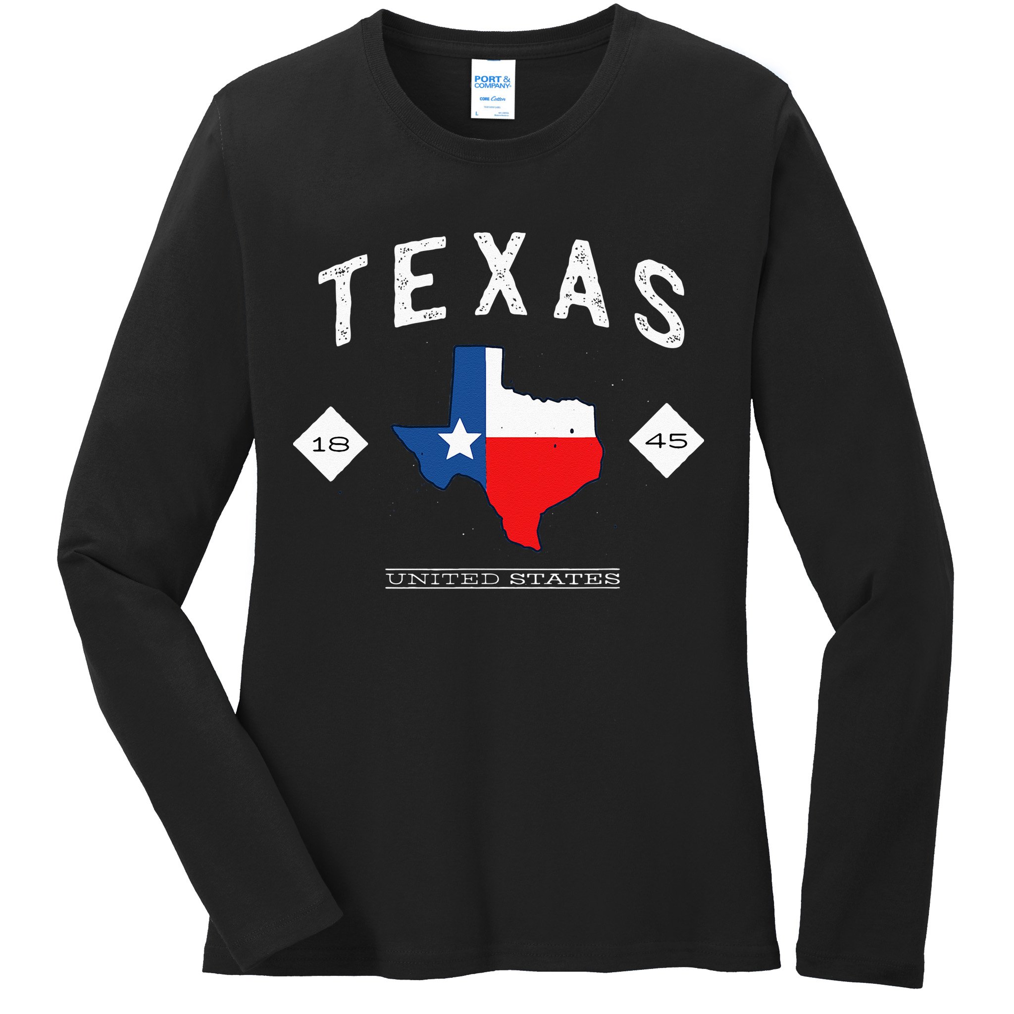 Texas 1845 Vintage United States Ladies Long Sleeve Shirt