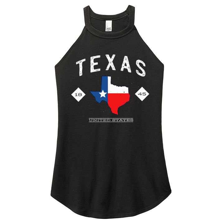 Texas 1845 Vintage United States Women's Perfect Tri Rocker Tank