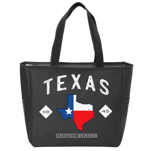 Texas 1845 Vintage United States Zip Tote Bag