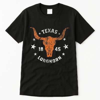 Texas 1845 Vintage Longhorn Cowboy And Rodeo Fan Tall T-Shirt