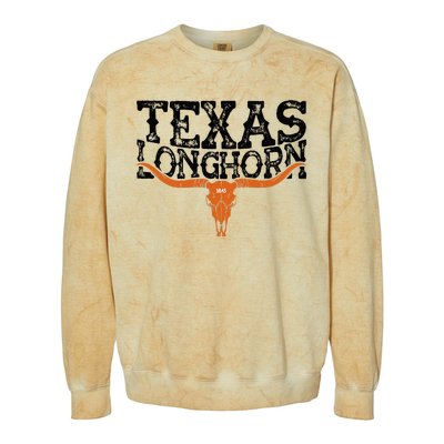 Texas 1845 Vintage Longhorn Cowboy And Rodeo Fan Colorblast Crewneck Sweatshirt