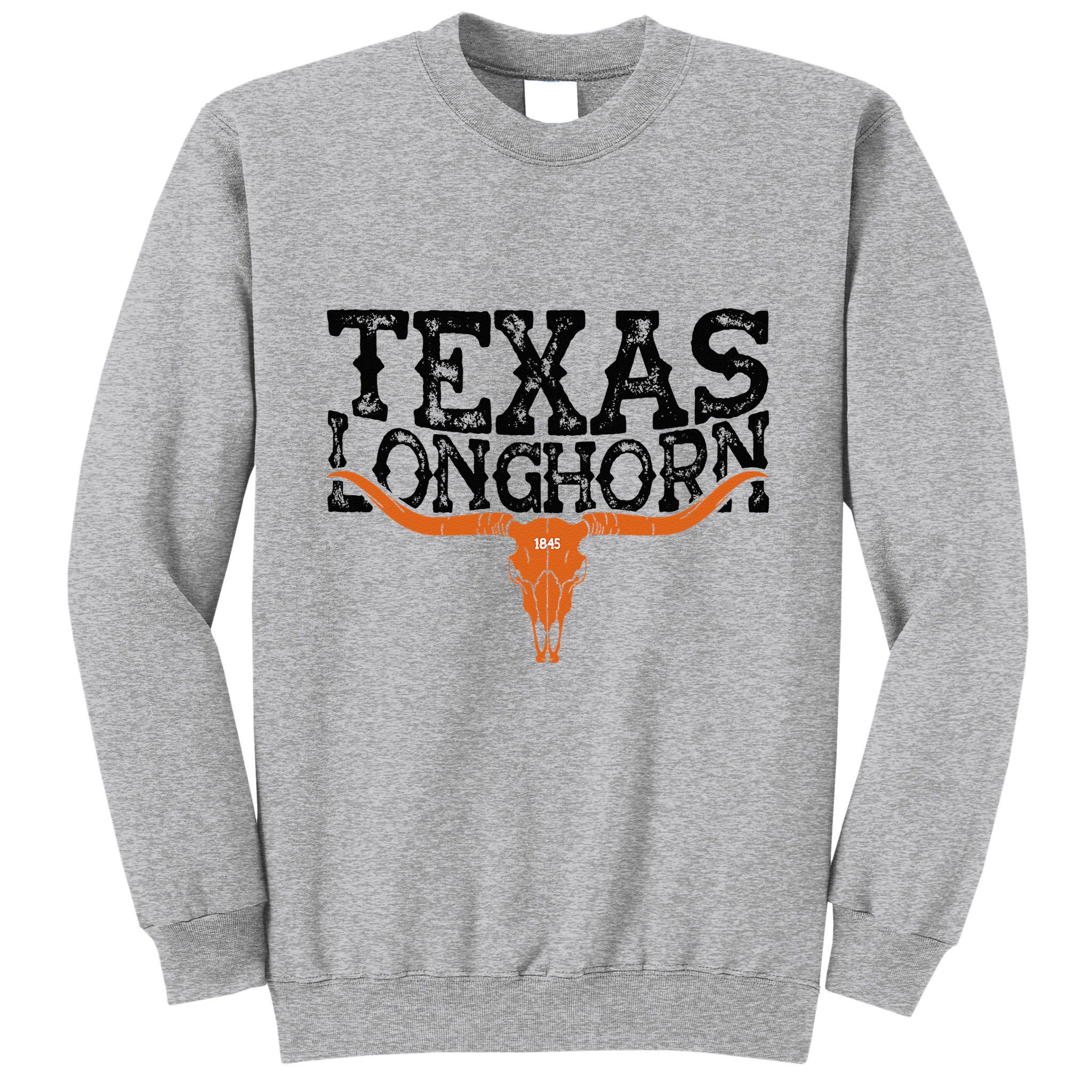Texas 1845 Vintage Longhorn Cowboy And Rodeo Fan Tall Sweatshirt