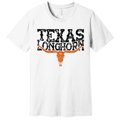 Texas 1845 Vintage Longhorn Cowboy And Rodeo Fan Premium T-Shirt