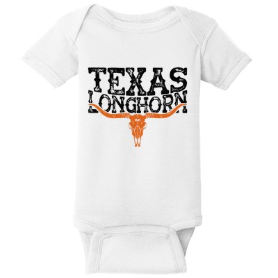 Texas 1845 Vintage Longhorn Cowboy And Rodeo Fan Baby Bodysuit