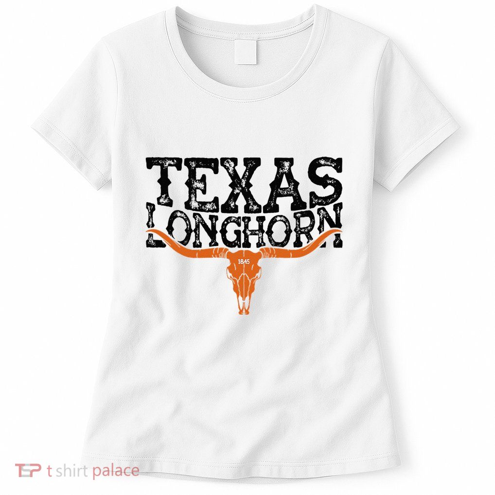 Texas 1845 Vintage Longhorn Cowboy And Rodeo Fan Womens T-Shirt