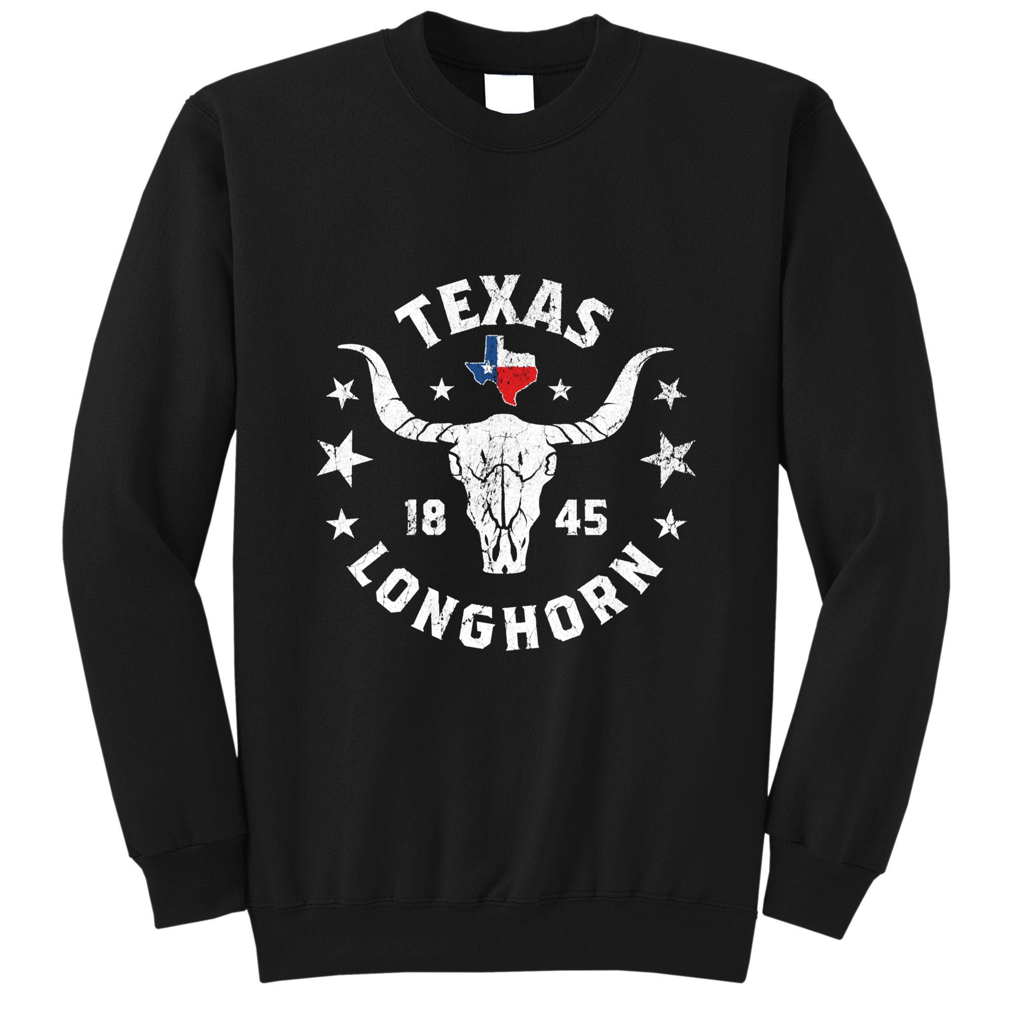 Texas 1845 Vintage Longhorn Cowboy And Rodeo Fan Tall Sweatshirt