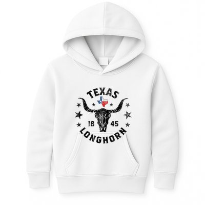 Texas 1845 Vintage Longhorn Cowboy And Rodeo Fan Kids Hoodie