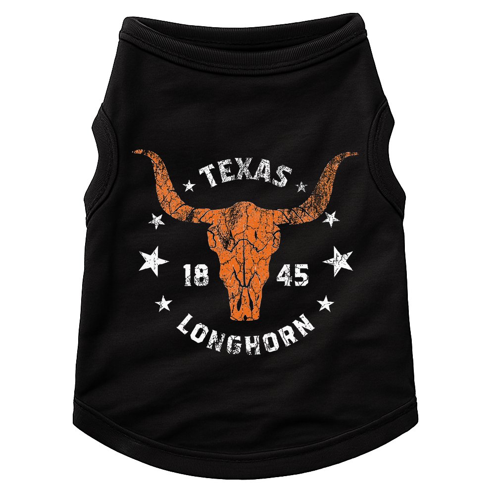 Texas 1845 Vintage Longhorn Cowboy And Rodeo Fan Doggie Tank