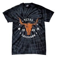 Texas 1845 Vintage Longhorn Cowboy And Rodeo Fan Tie-Dye T-Shirt