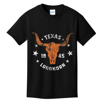 Texas 1845 Vintage Longhorn Cowboy And Rodeo Fan Kids T-Shirt