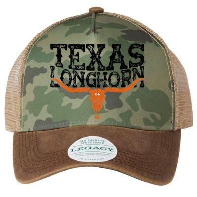 Texas 1845 Vintage Longhorn Cowboy And Rodeo Fan Legacy Tie Dye Trucker Hat