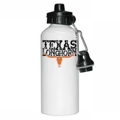 Texas 1845 Vintage Longhorn Cowboy And Rodeo Fan Aluminum Water Bottle 