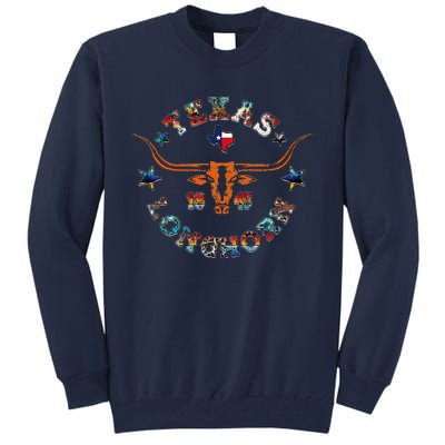 Texas 1845 Vintage Longhorn Cowboy Western Cow Mama Tall Sweatshirt