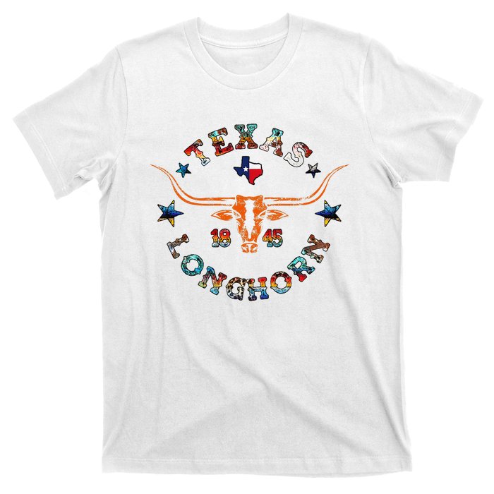 Texas 1845 Vintage Longhorn Cowboy Western Cow Mama T-Shirt