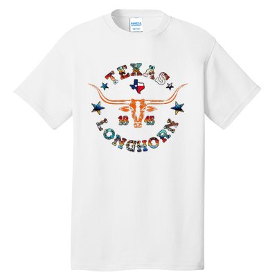 Texas 1845 Vintage Longhorn Cowboy Western Cow Mama Tall T-Shirt