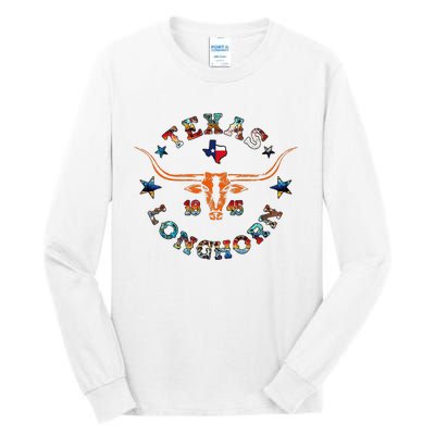 Texas 1845 Vintage Longhorn Cowboy Western Cow Mama Tall Long Sleeve T-Shirt