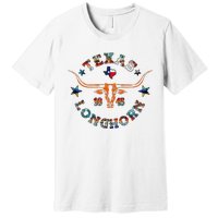 Texas 1845 Vintage Longhorn Cowboy Western Cow Mama Premium T-Shirt