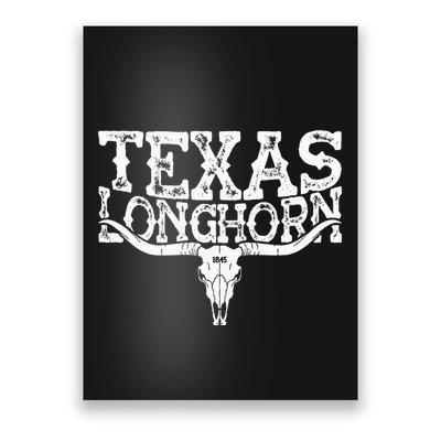 Texas 1845 Vintage Longhorn Cowboy And Rodeo Fan Poster
