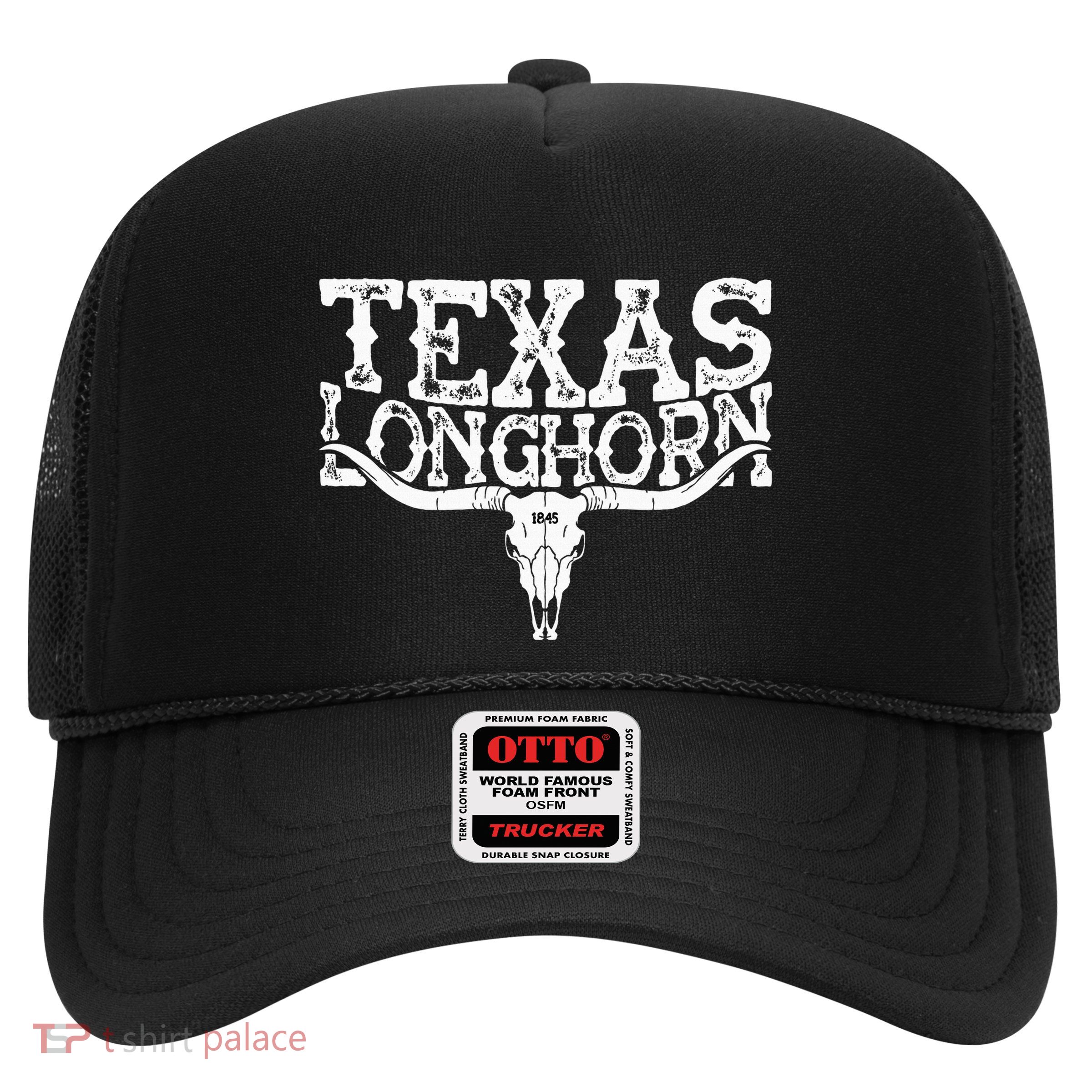 Texas 1845 Vintage Longhorn Cowboy And Rodeo Fan Trucker Hat