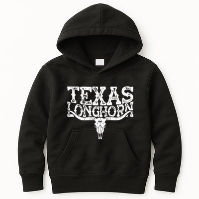 Texas 1845 Vintage Longhorn Cowboy And Rodeo Fan Kids Hoodie