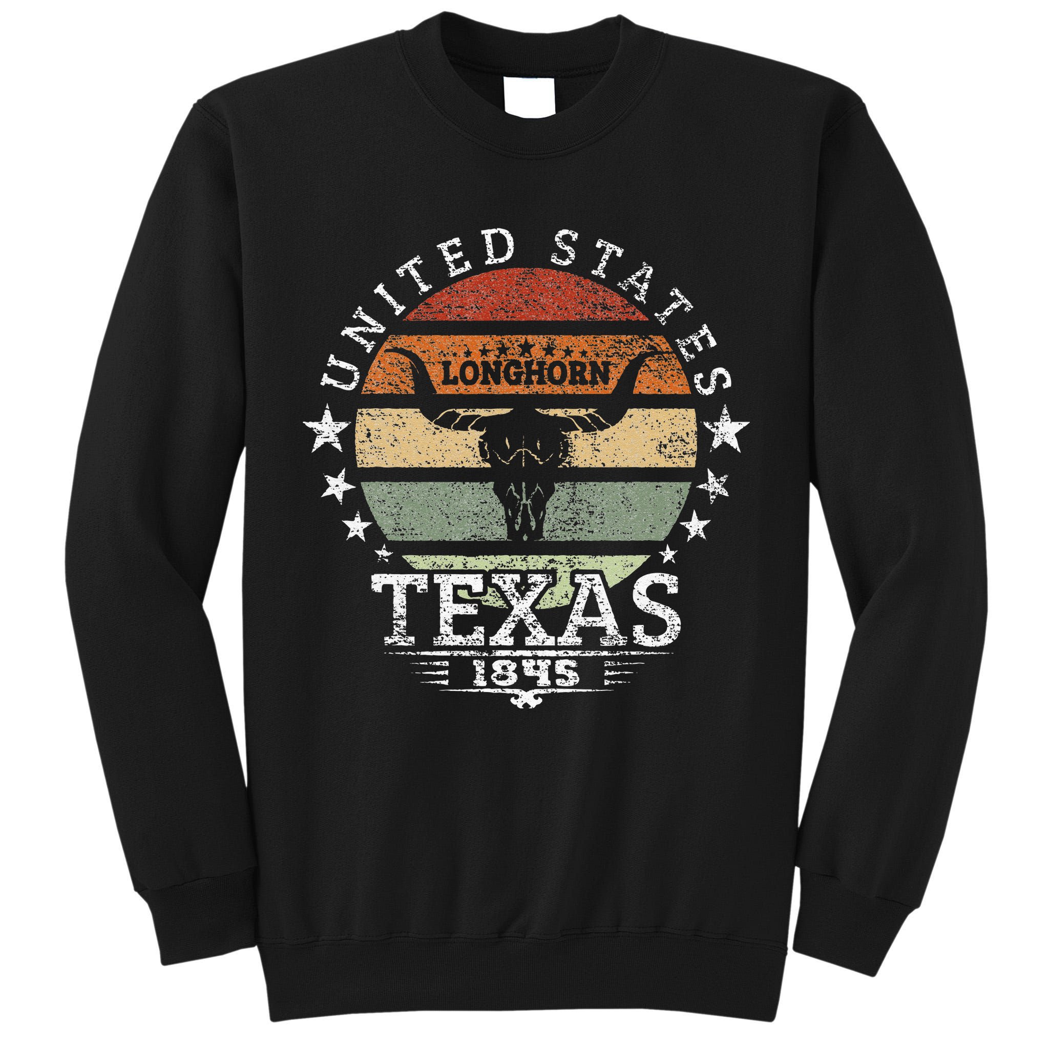 Texas 1845 Vintage Longhorn Cowboy And Rodeo Fan Tall Sweatshirt