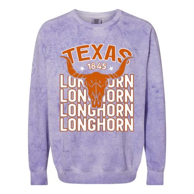 Texas 1845 Vintage Longhorn Western Colorblast Crewneck Sweatshirt