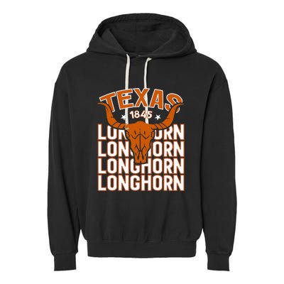 Texas 1845 Vintage Longhorn Western Garment-Dyed Fleece Hoodie