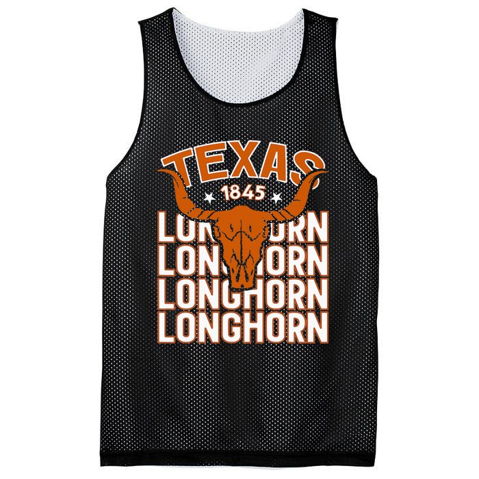 Texas 1845 Vintage Longhorn Western Mesh Reversible Basketball Jersey Tank