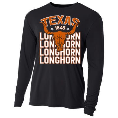 Texas 1845 Vintage Longhorn Western Cooling Performance Long Sleeve Crew